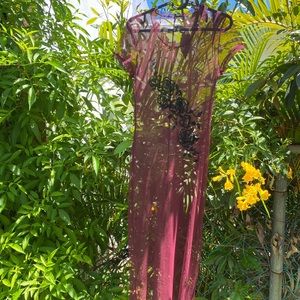 Vintage Long burgundy sheer dress
